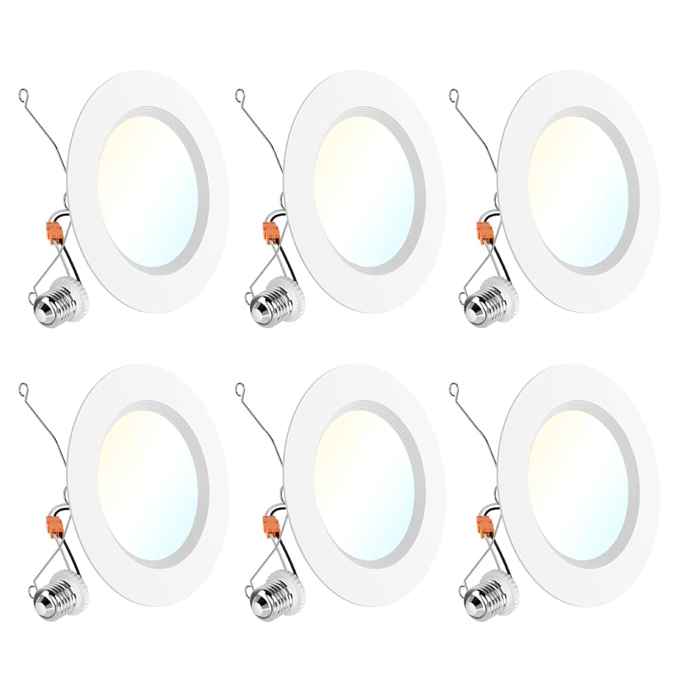 Sunco 6 Pack 6 Inch LED Recessed Light Retrofit, Can Lights